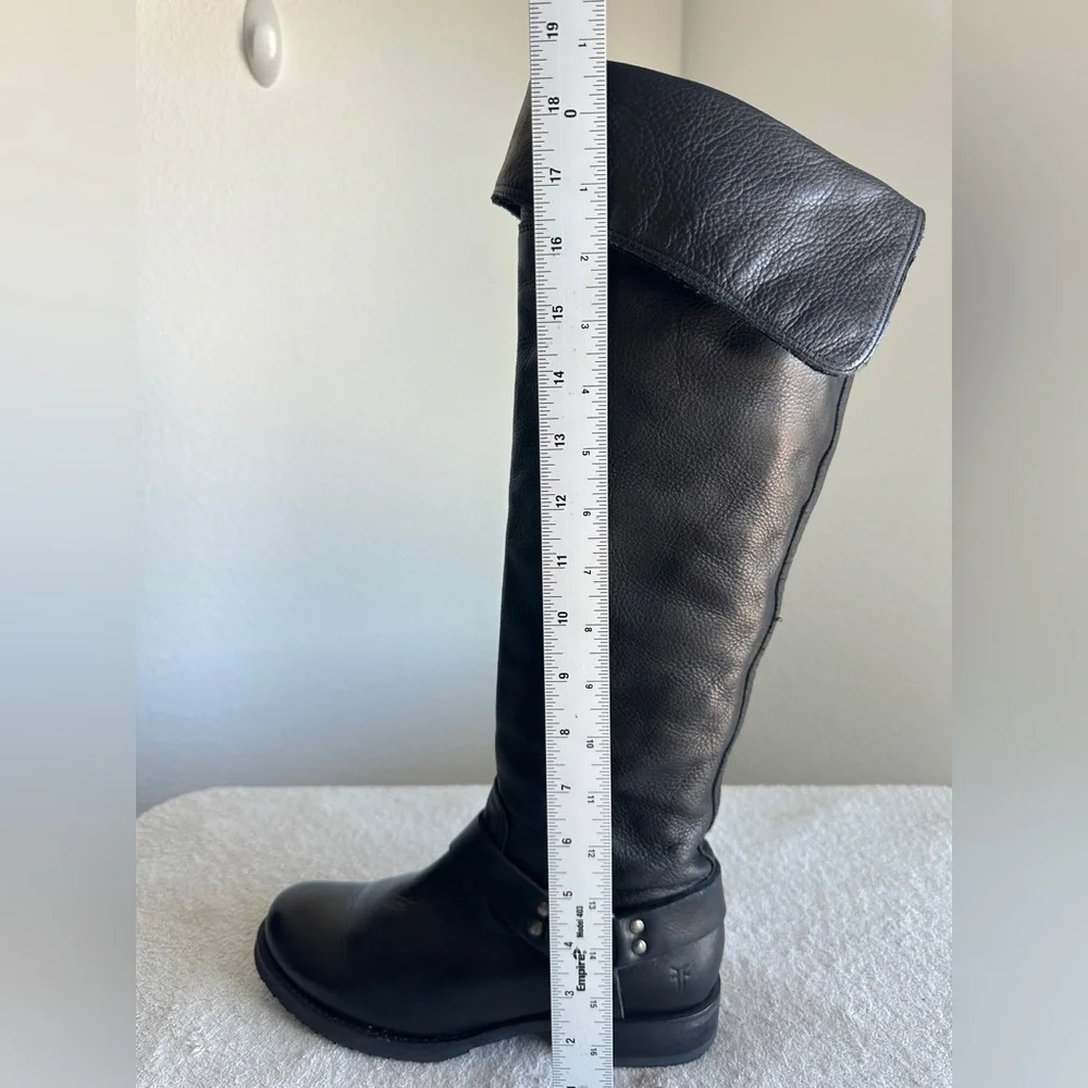 Frye Veronica Harness OTK knee high Boots black tall‎ boots women's 8.5 B New